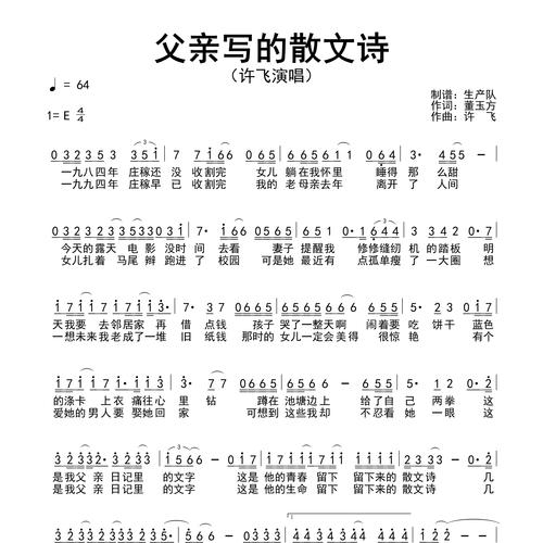 父亲的散文诗歌词为何许飞唱出别样味道？-图1