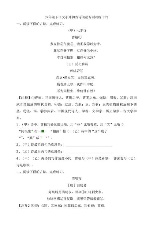 诗歌阅读练习，诗歌阅读题-图2