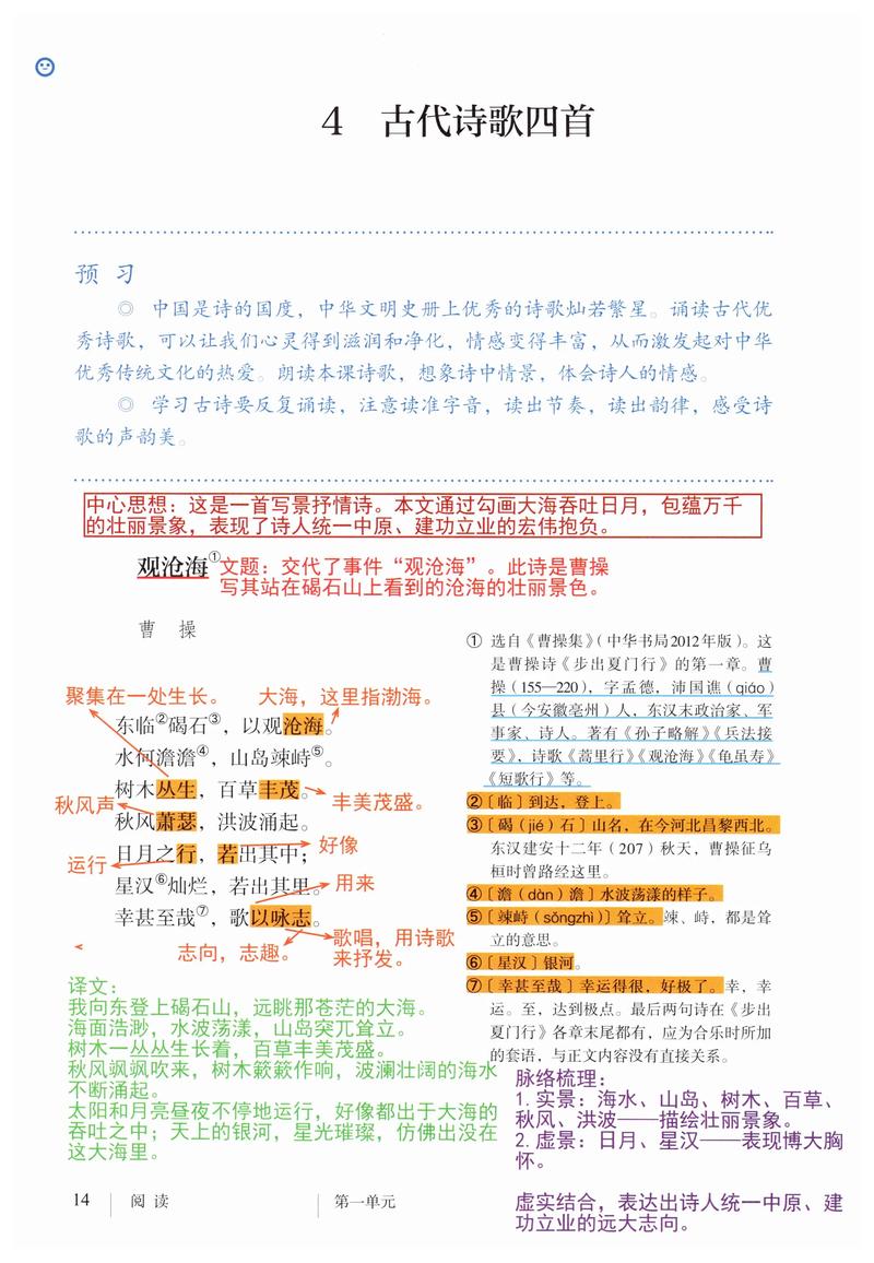 初一上册古代诗歌四首如何引导初学者感受诗歌意境与文化内涵？-图1