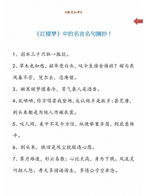 红楼梦名言名句大全集-图1