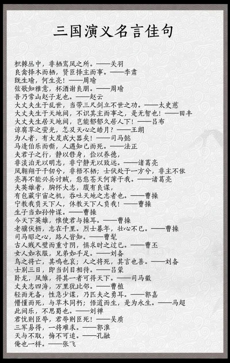 三国演义名言名句有哪些？-图1