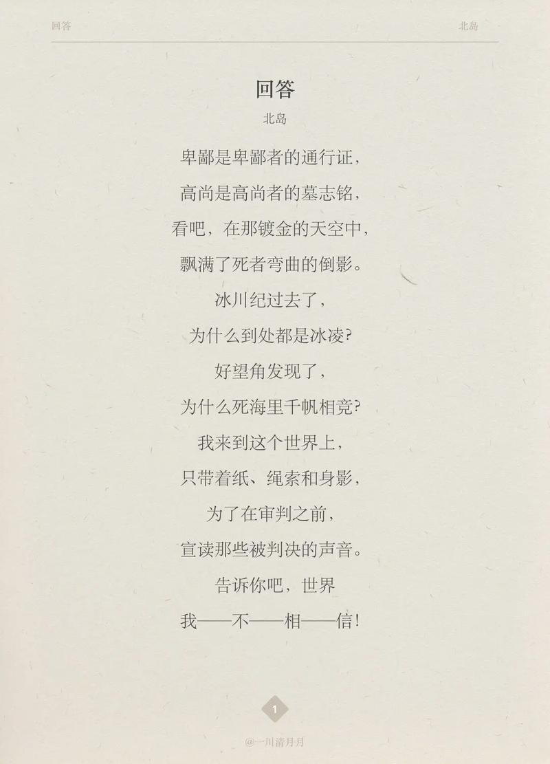 北岛诗歌 回答-图2