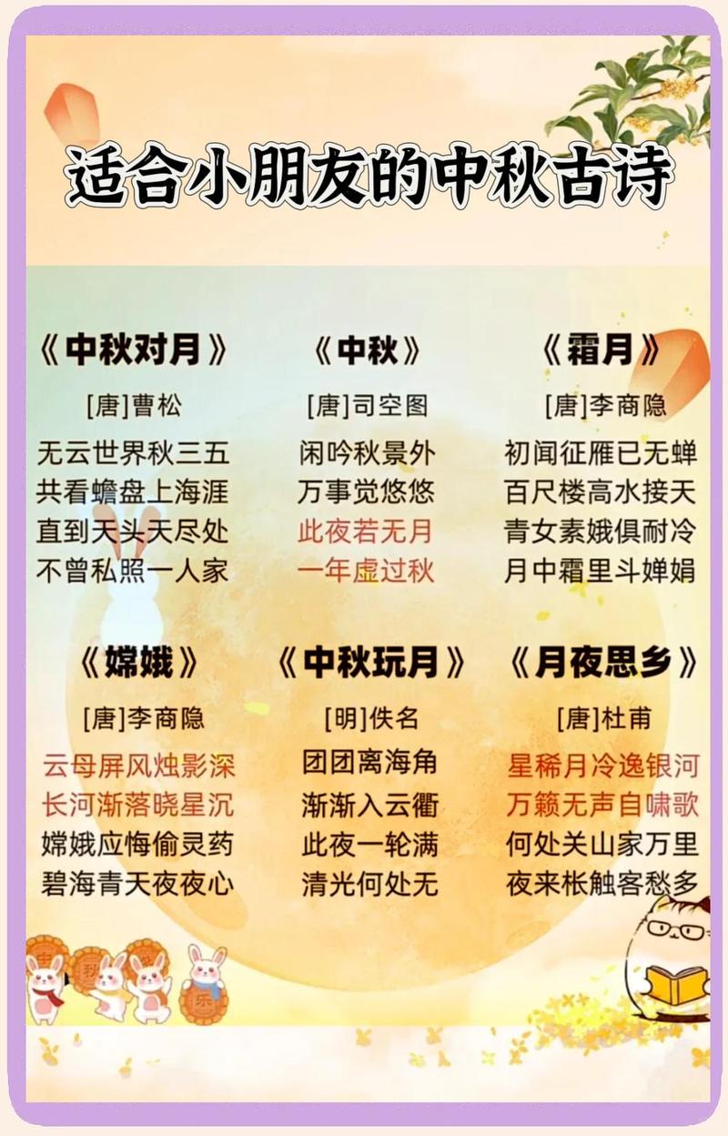 精选儿童中秋诗歌，这些经典诗句你家孩子会背吗？-图1
